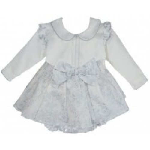 Baby Girls Silver & White Skirt & Blouse Set 